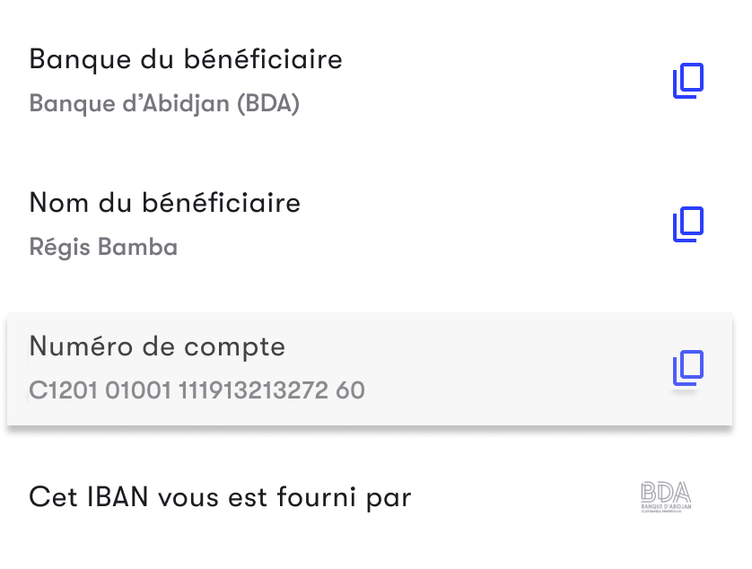 Un IBAN, dès l'ouverture